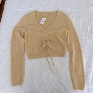 PacSun Lottie Moss Cropped Yellow Sweater